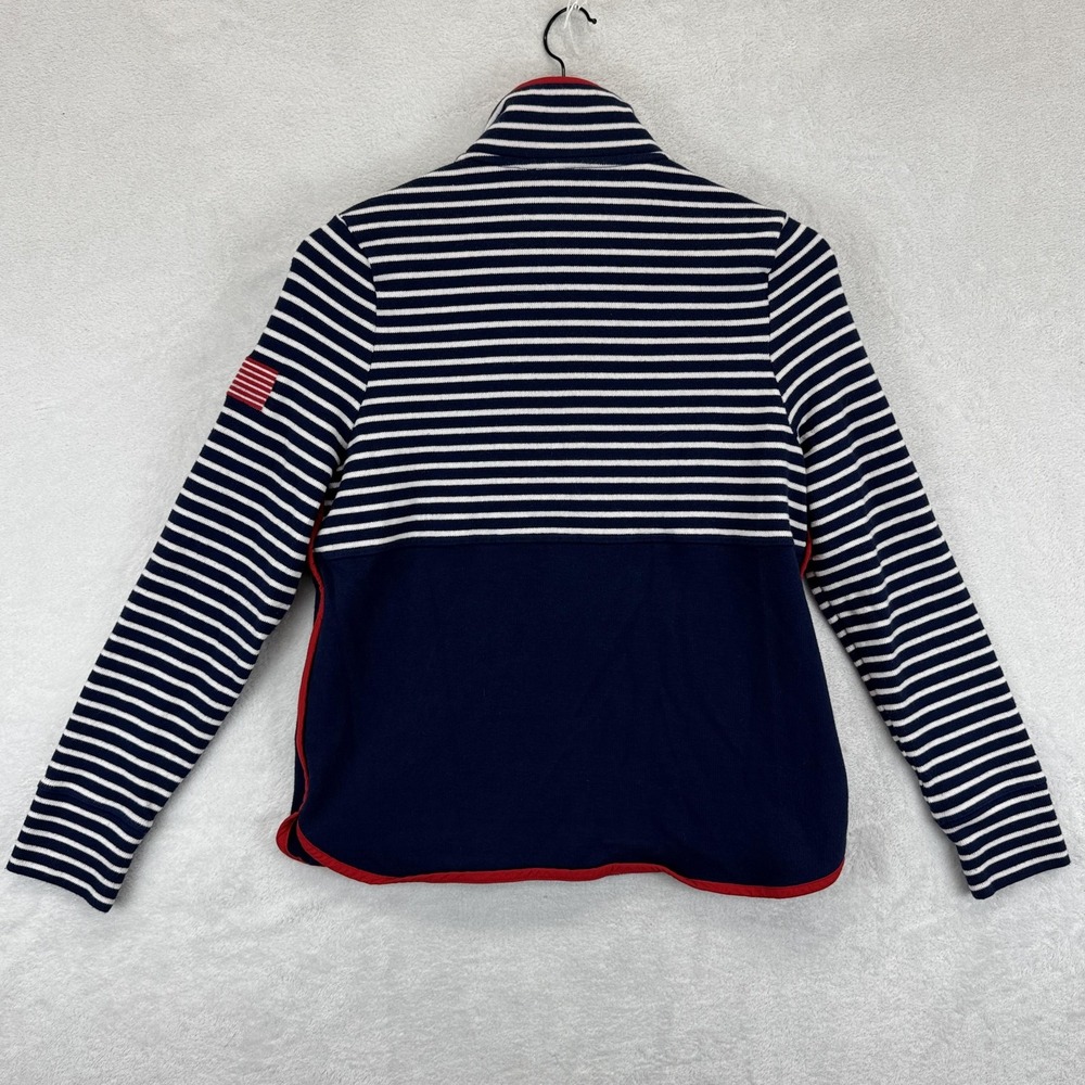 Vineyard Vines Sweatshirt Mens Medium Navy White Shep Shirt‎ Stripe Flag Patch - Picture 2 of 8